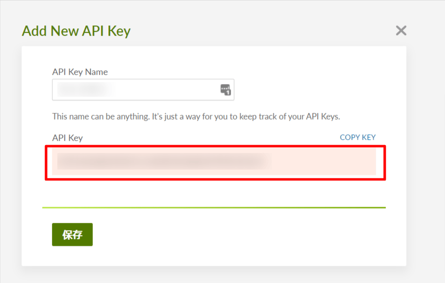 Copy API Key