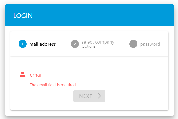Acall login screen