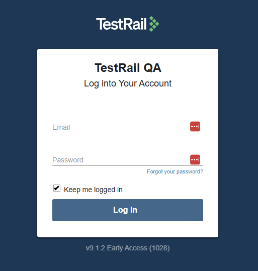 TestRail ログインページ