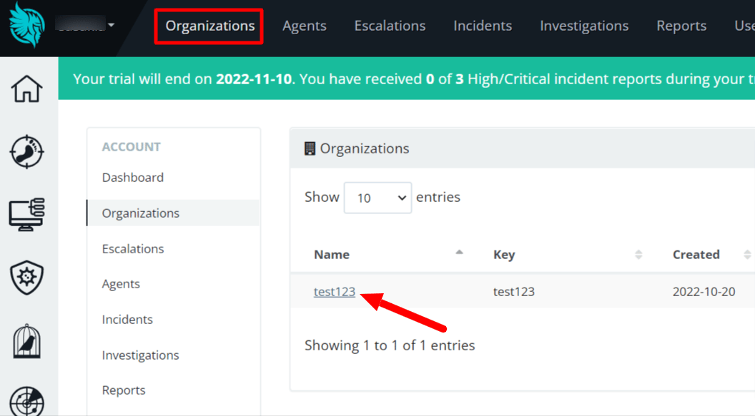 Organization selection