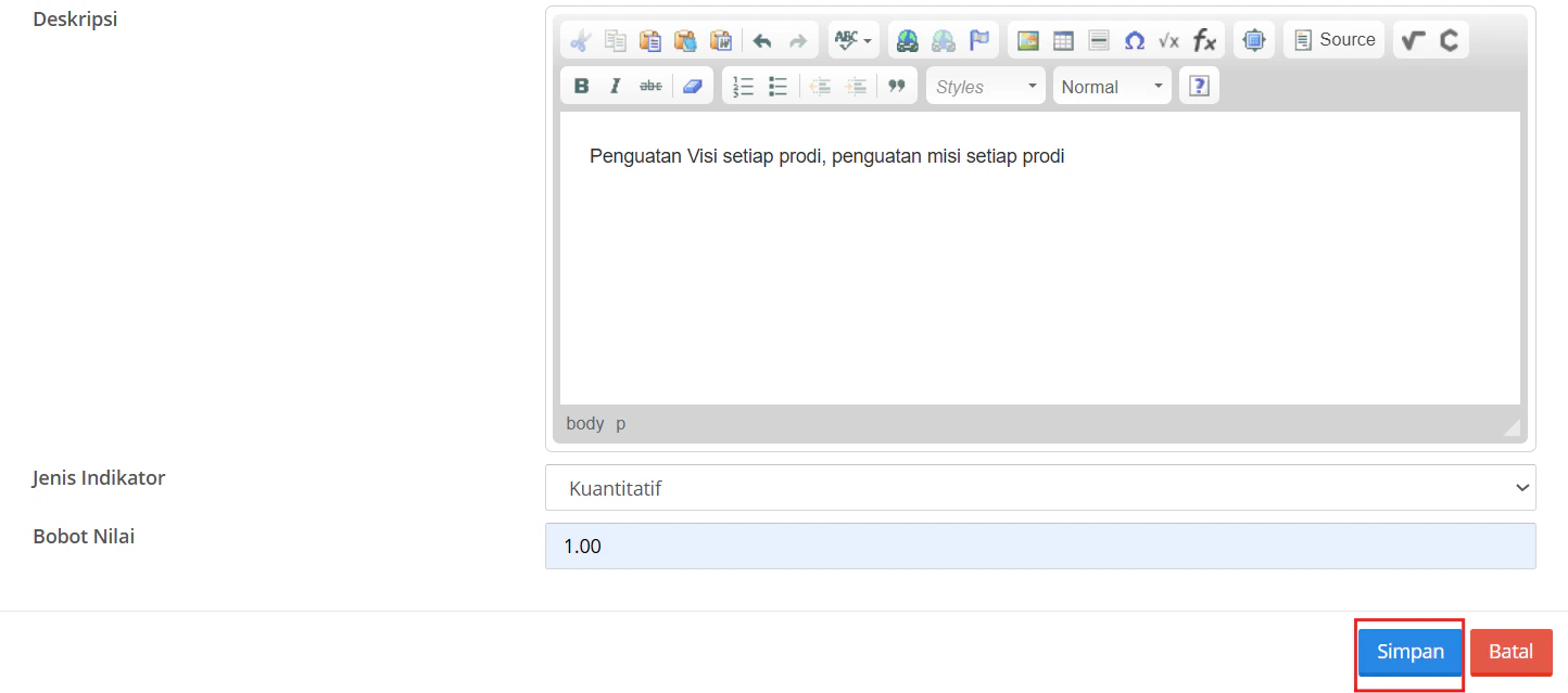 Standar Mutu Simpan Form