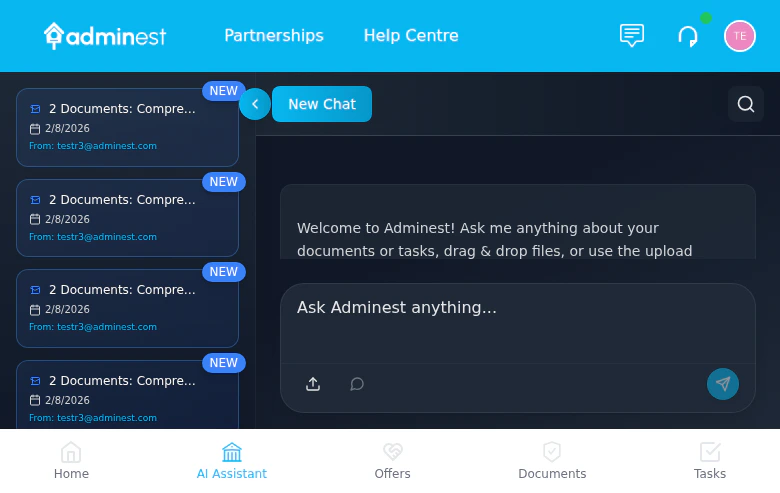 AI Assistant chat interface