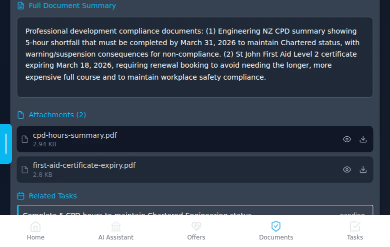 Document detail with AI analysis