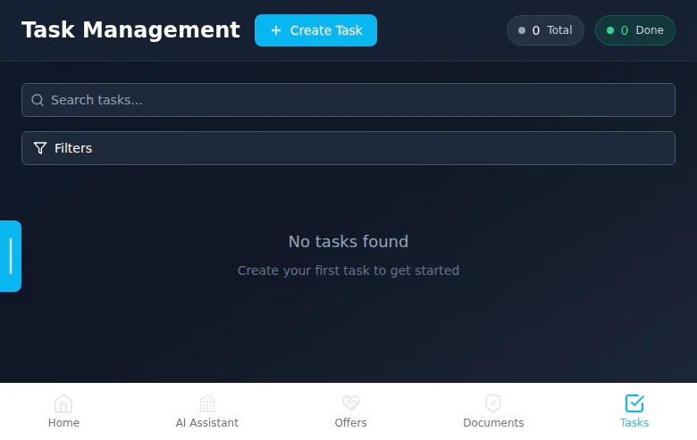 Tasks page