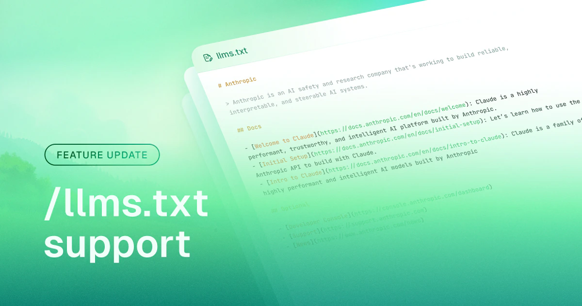 llms.txt support