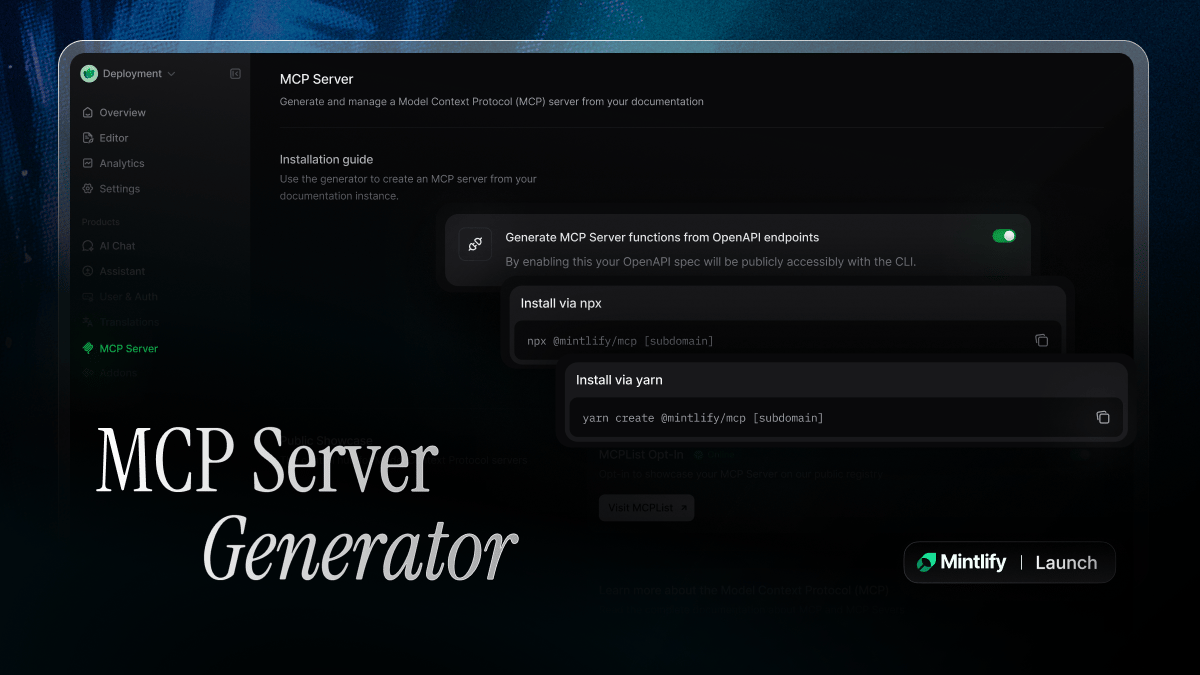 captura de pantalla del generador de servidor MCP