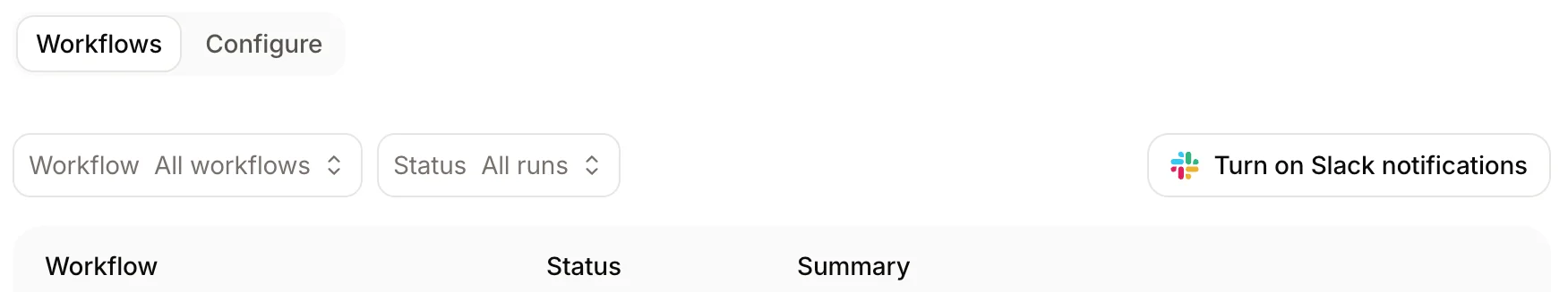The turn on Slack notifications button.