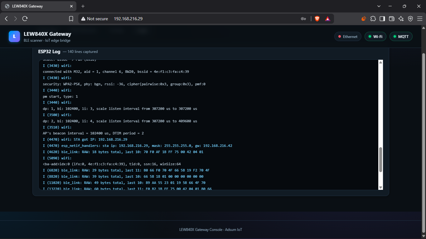 The Logs tab