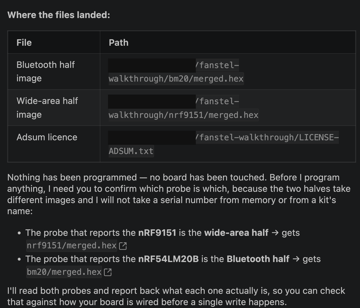 The two hex images and the licence file in the project explorer
