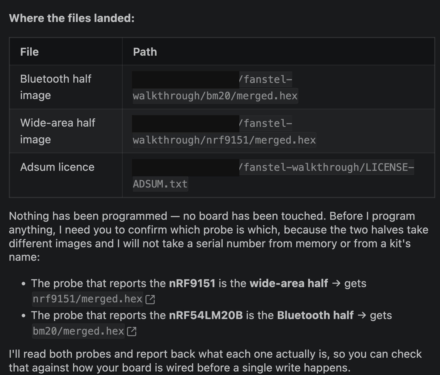 The two hex images and the licence file in the project explorer