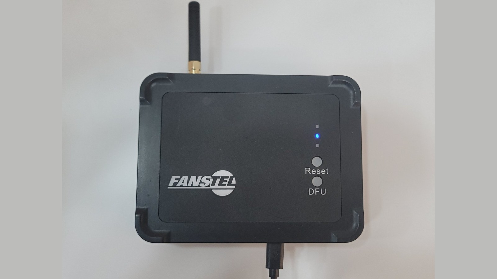 A Fanstel LEW840X industrial IoT gateway, closed