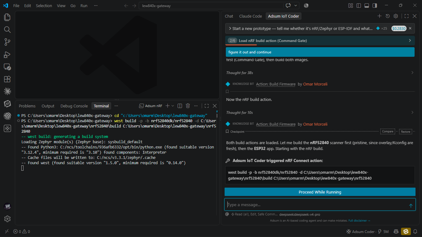 A firmware build completing
