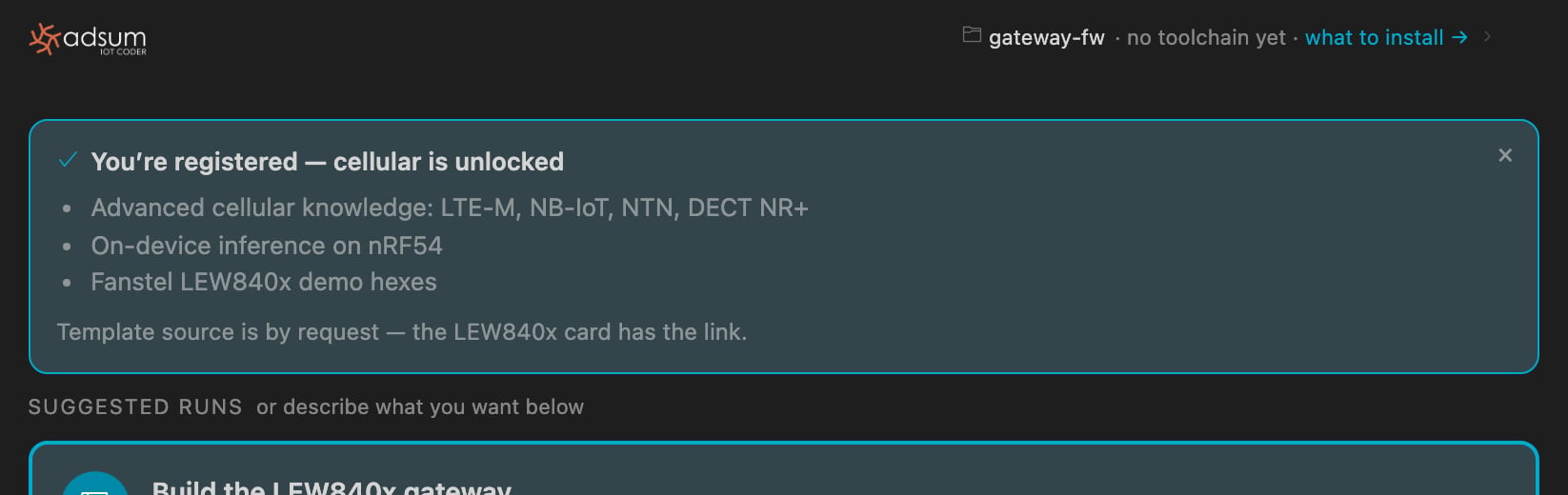 You're registered, cellular is unlocked: advanced cellular knowledge, on-device inference on nRF54, Fanstel LEW840x demo hexes