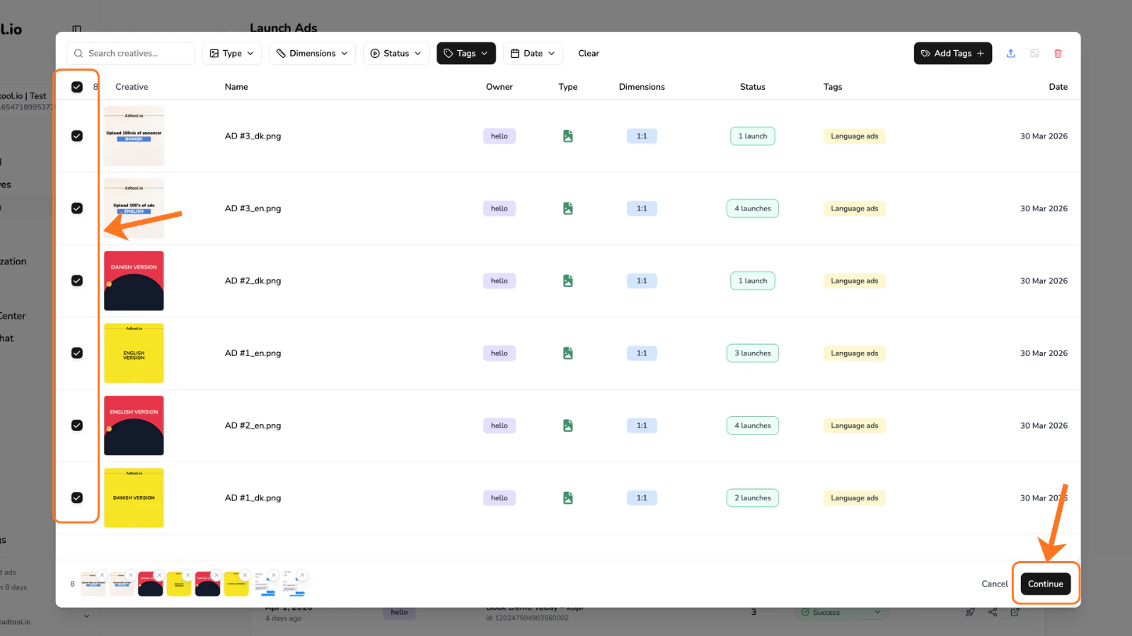 Languages Select Creatives