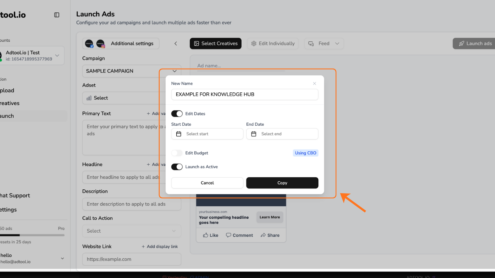 Dublicate Ad Set Settings Pn
