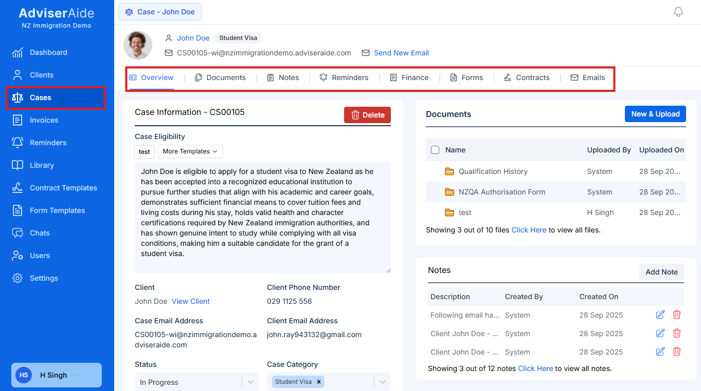Case Profile Overview