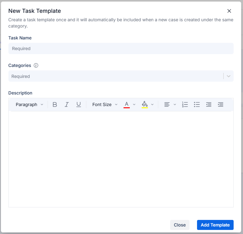 Task Template Modal