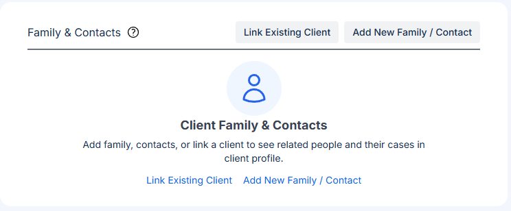 Family & Contacts Section
