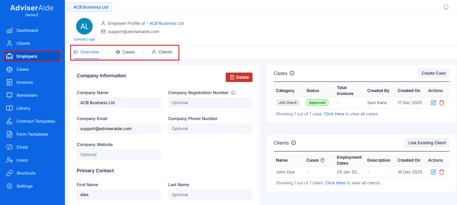 Employer Profile Overview