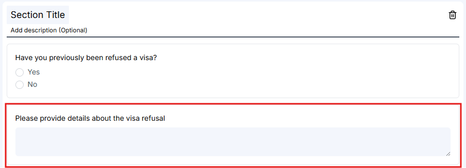The field that will be shown conditionally