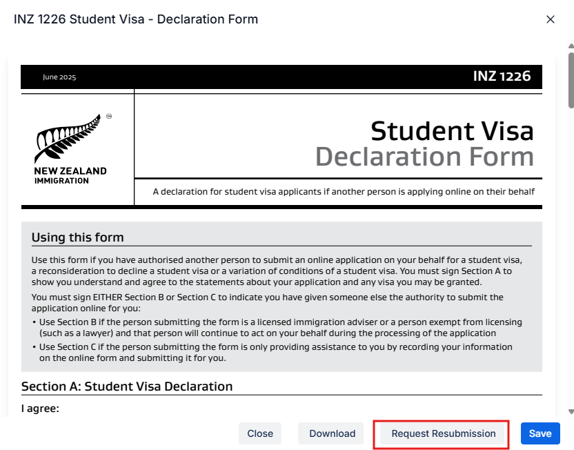 Request Resubmission option for submitted forms