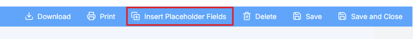 Placeholder field button