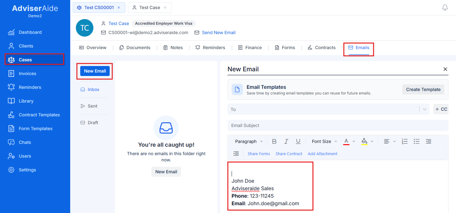 Email with signature