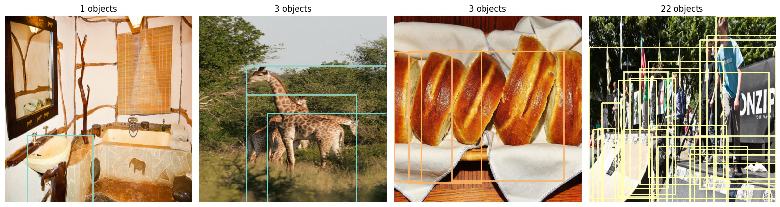 COCO object detection with bounding boxes visualized