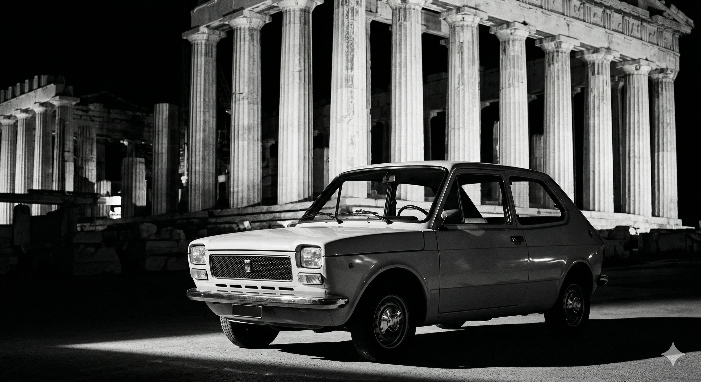 Fiat-127, a car from the 70s, as imagined by Gemini