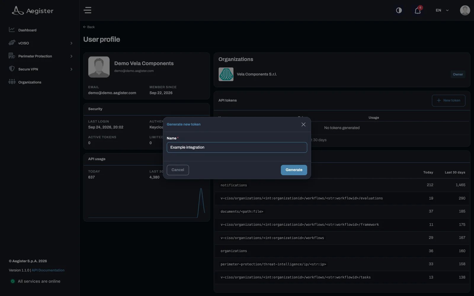 Generate new token