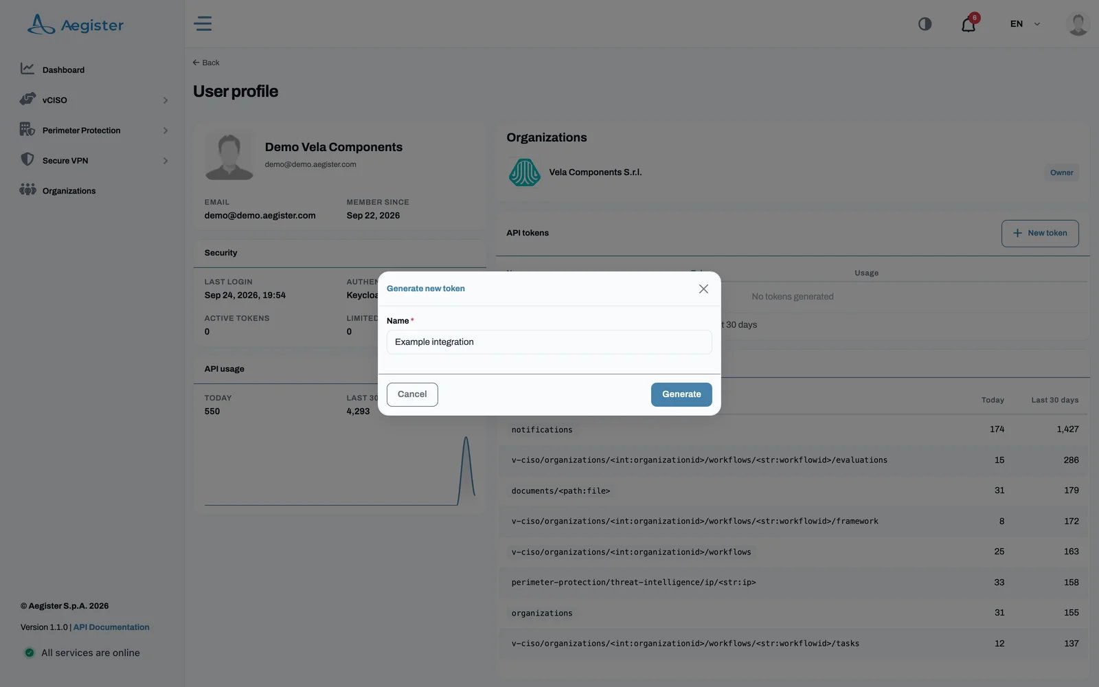 Generate new token