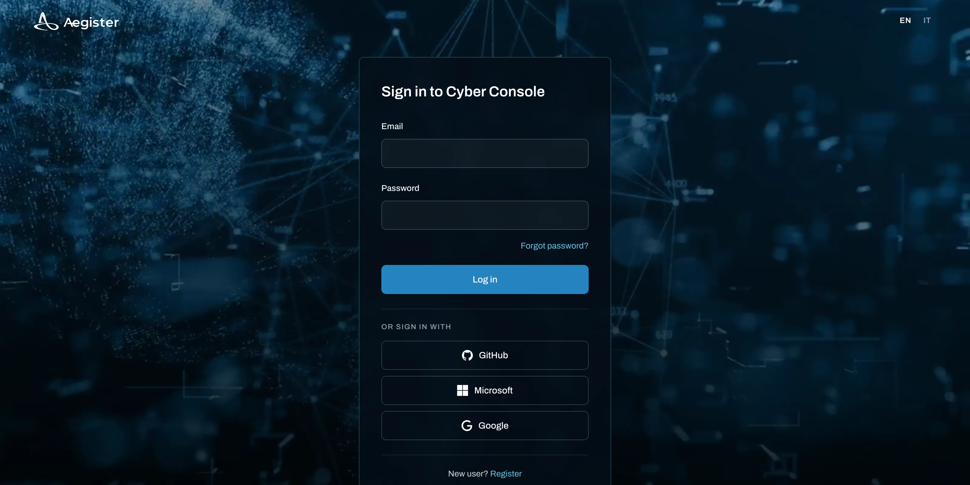 Sign in to Cyber Console