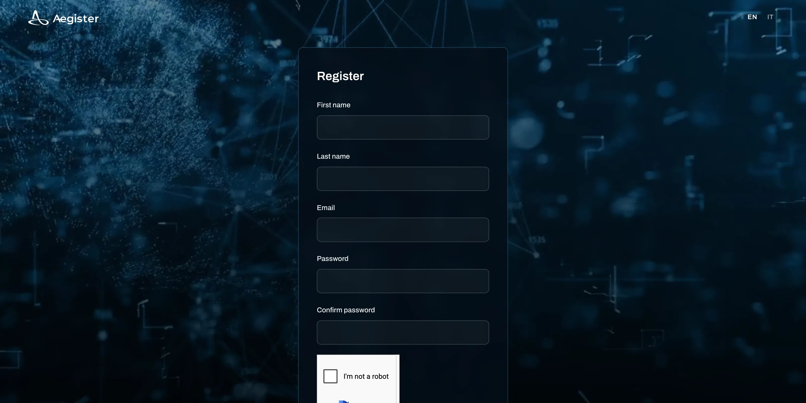 Registration form