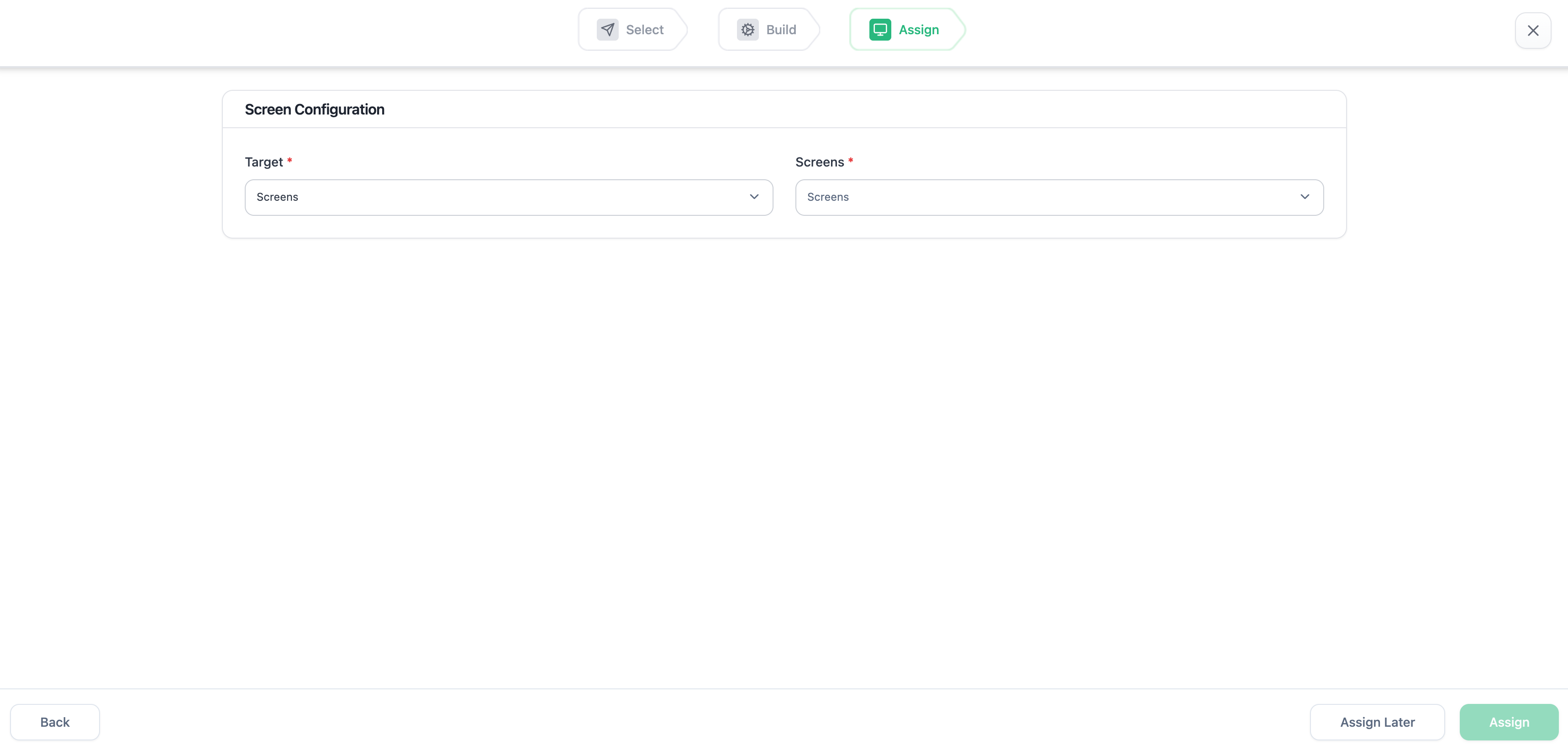 OptiSigns picker - Assign