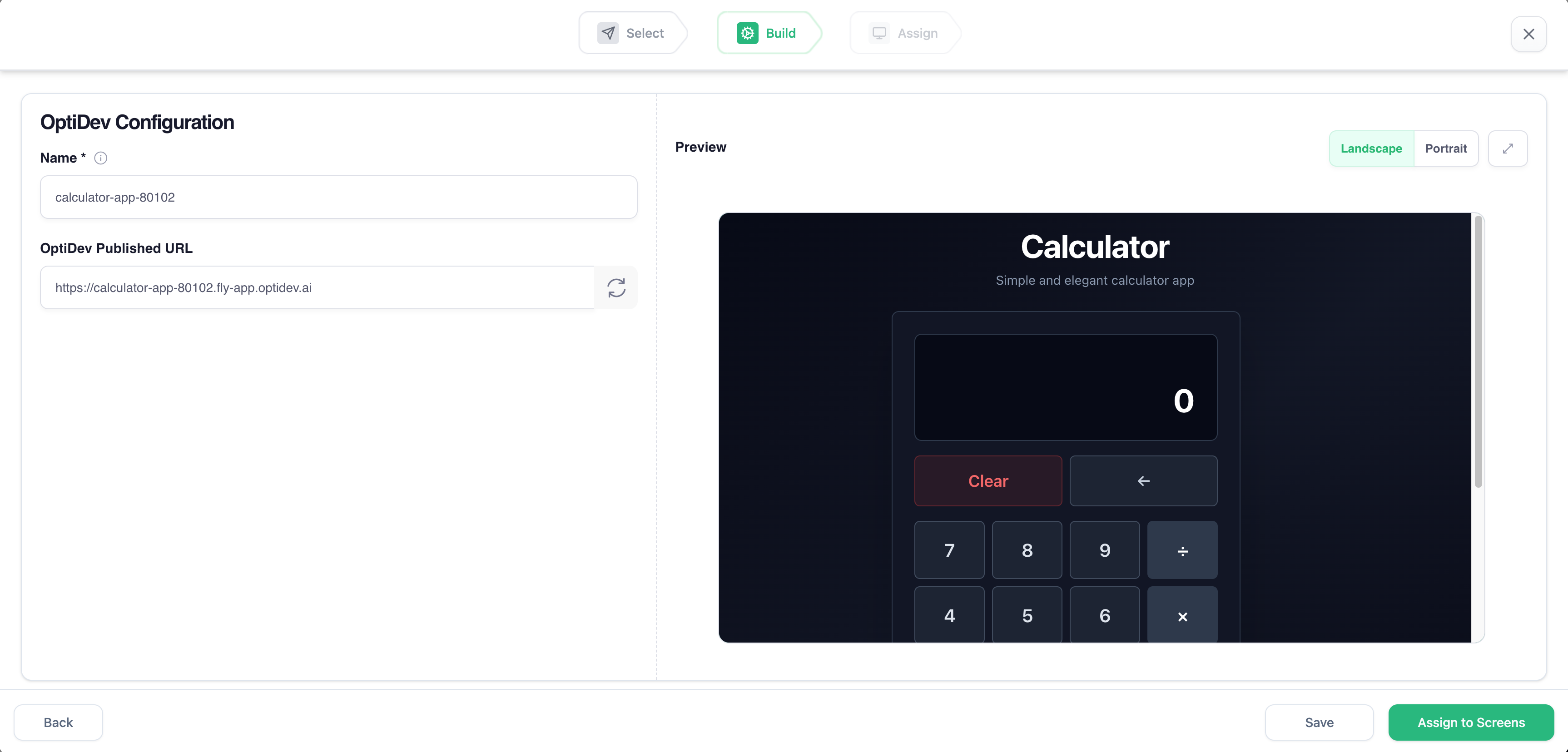 OptiSigns picker - Build
