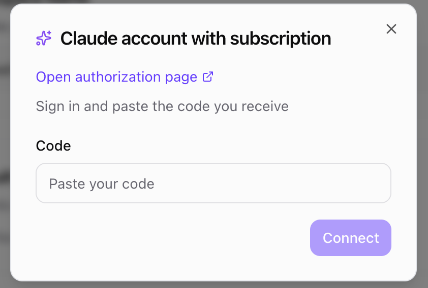 OAuth flow with authorization link and code input