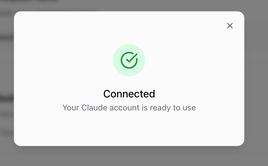 Connection successful confirmation