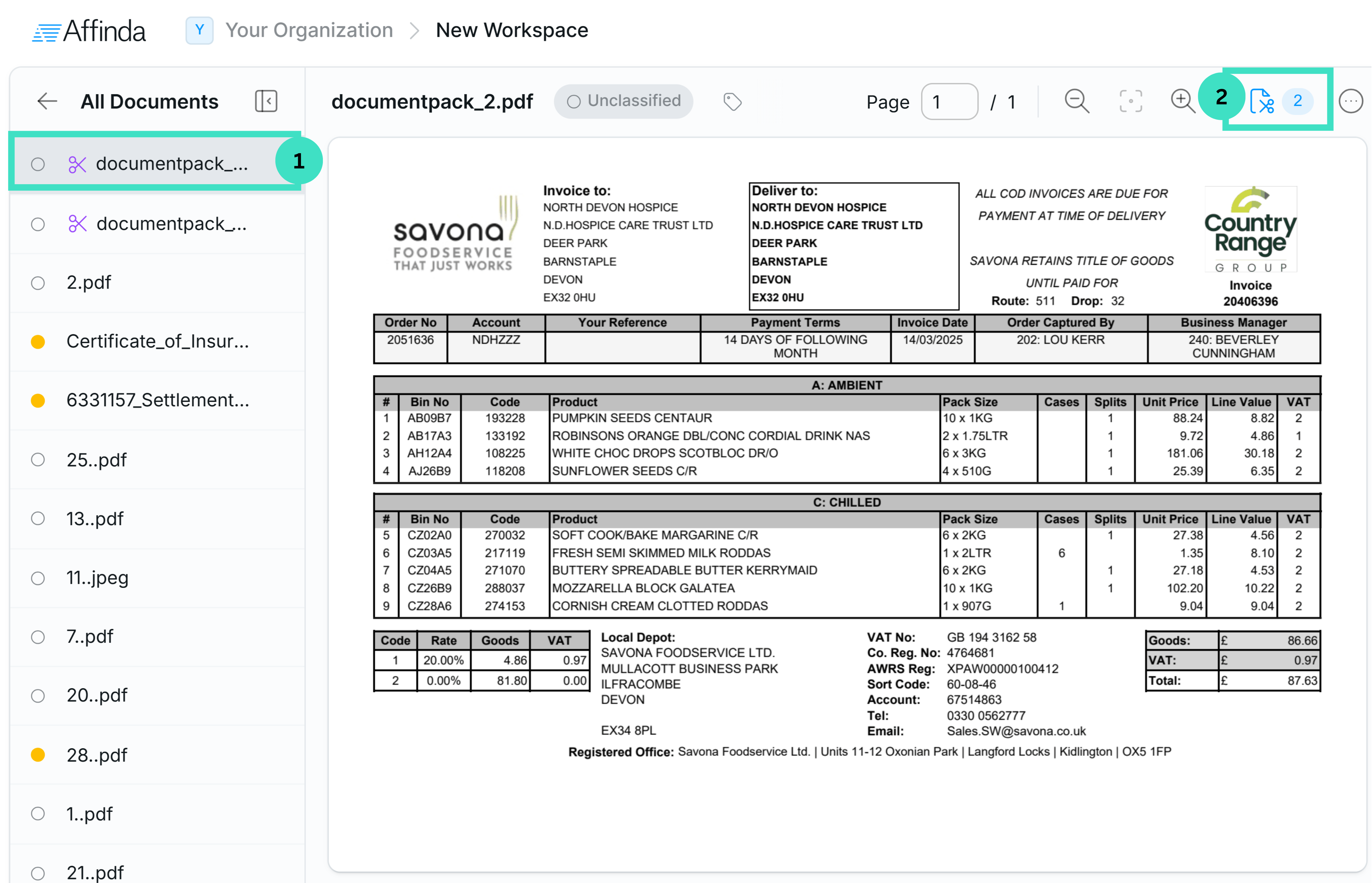 How to see if a document has been split