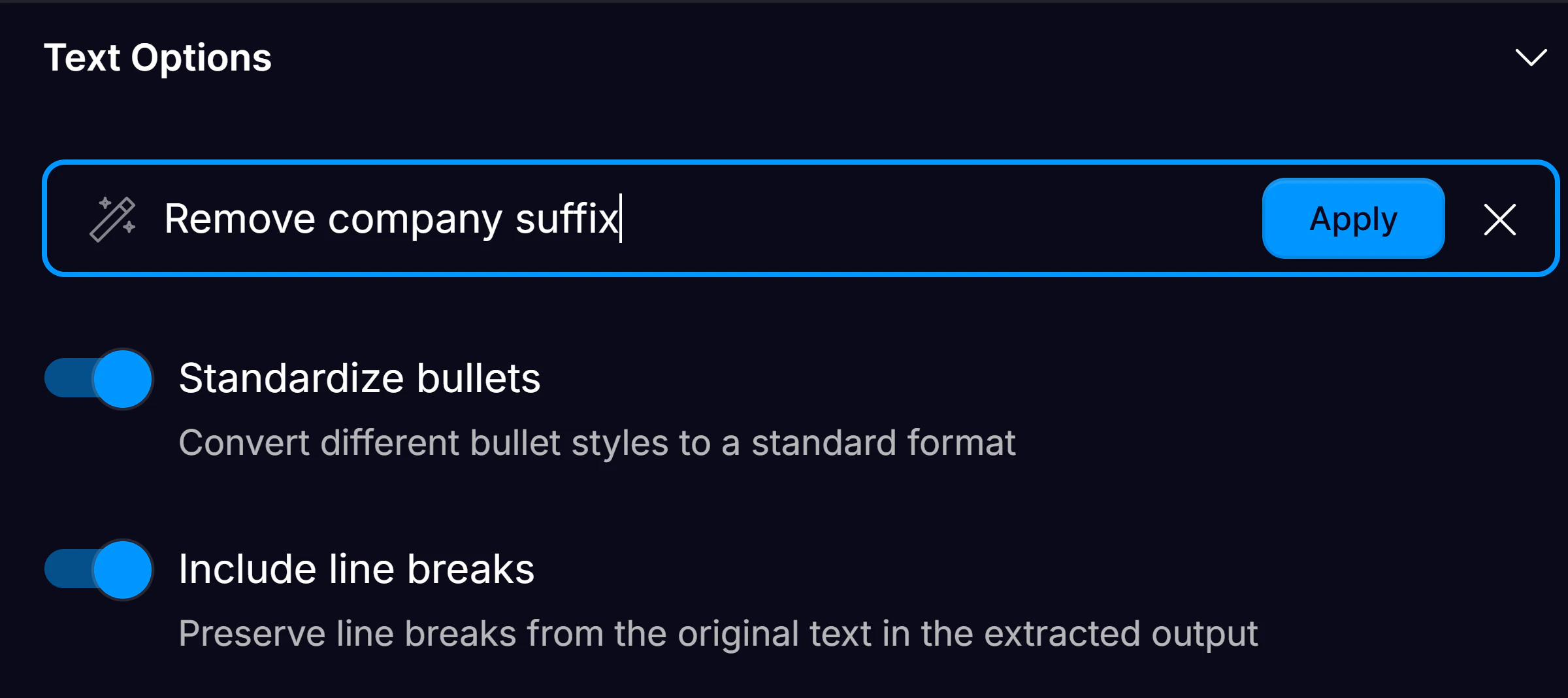Text Options