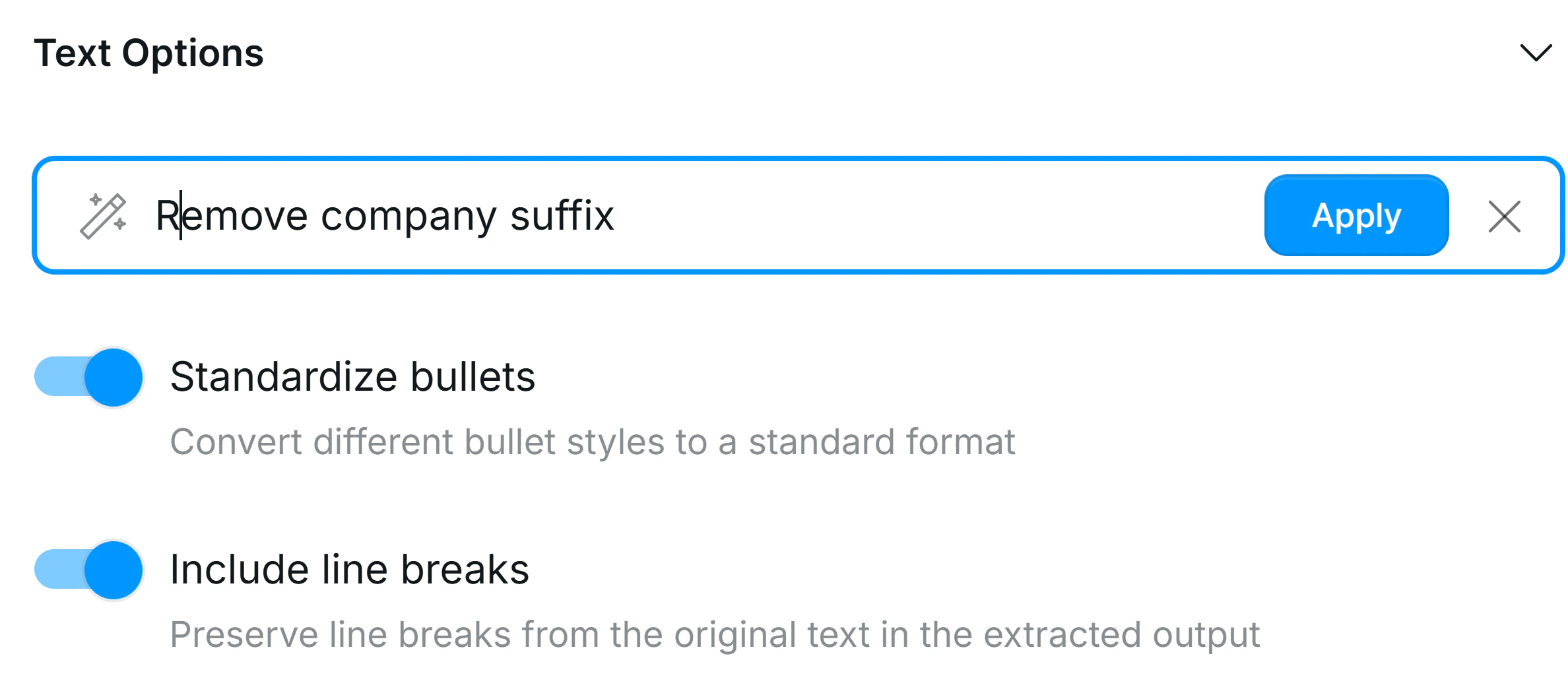 Text Options