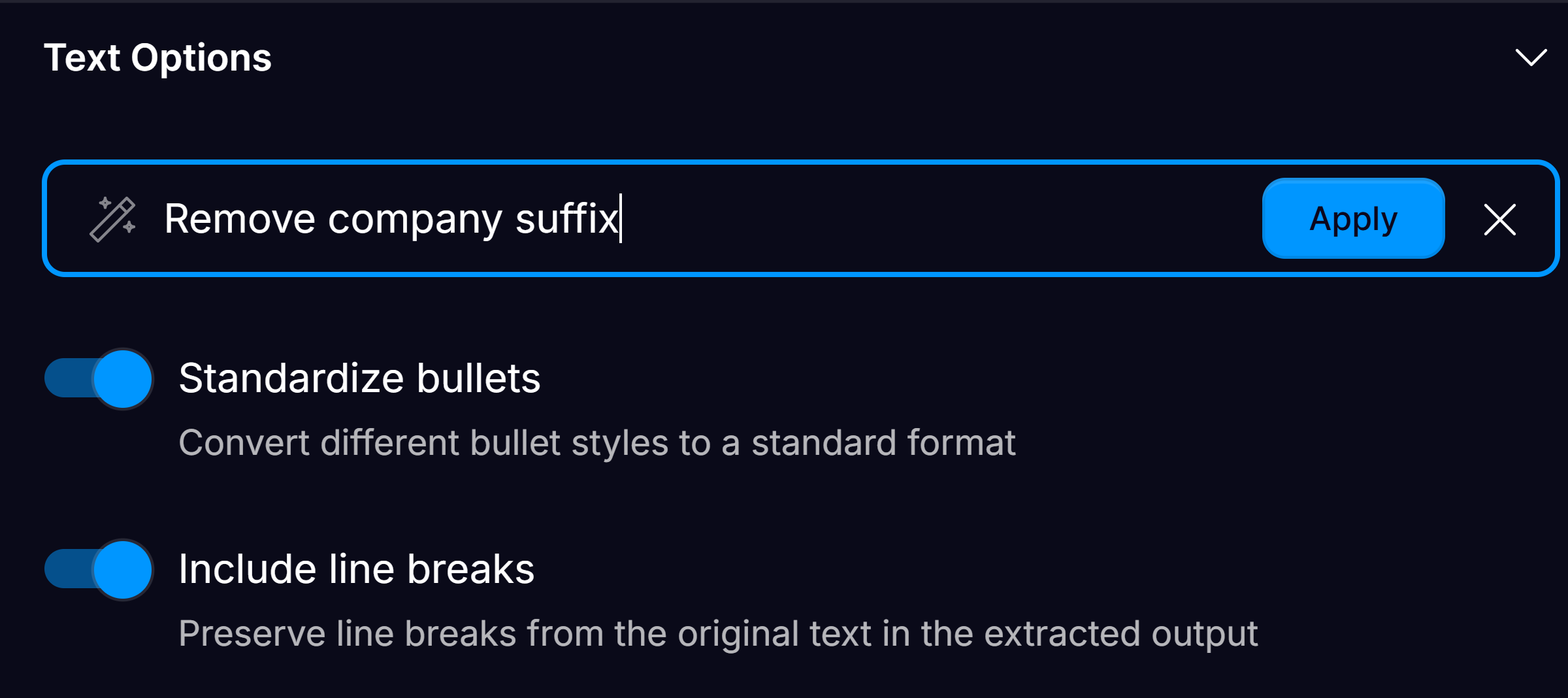 Text Options