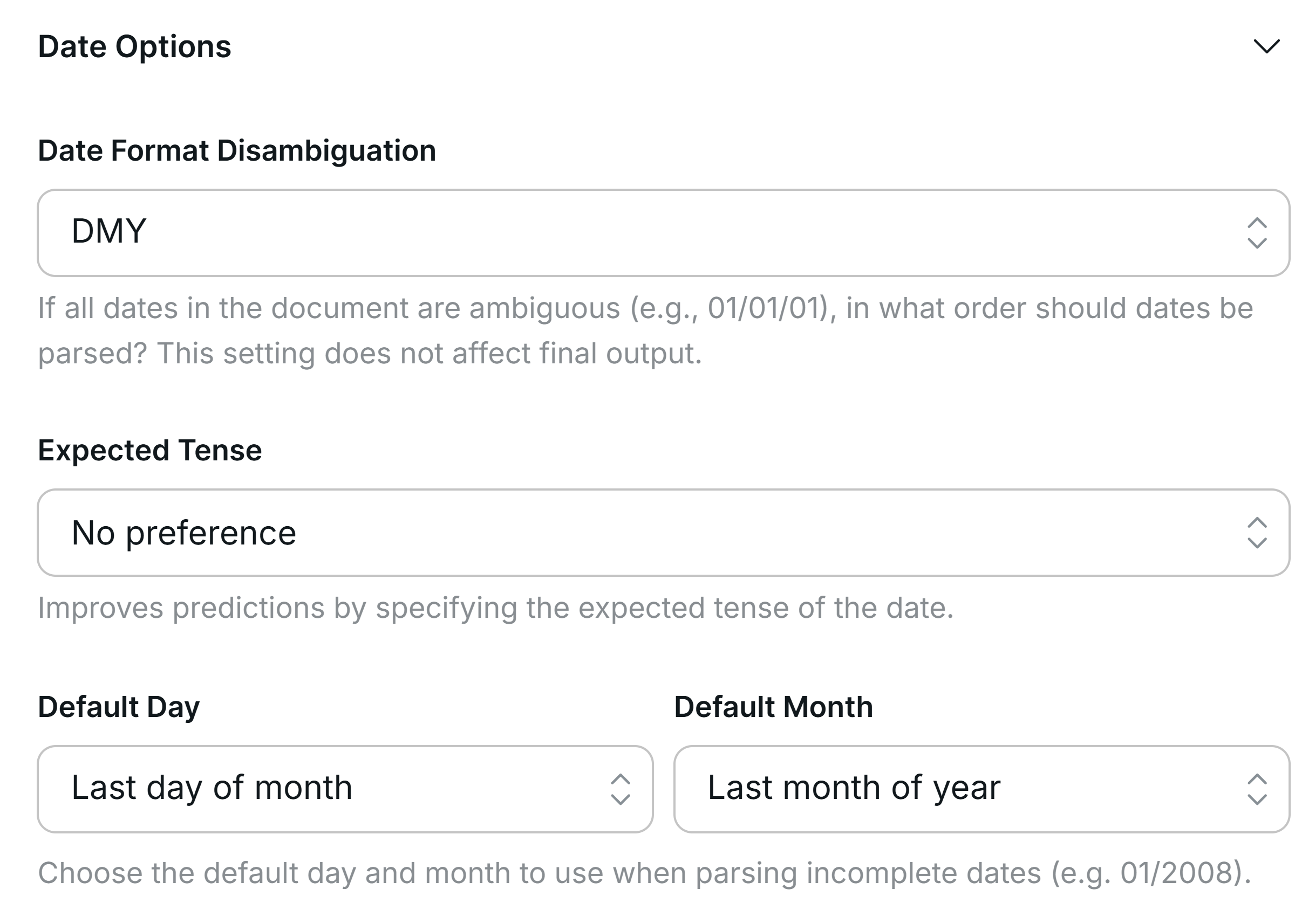 Date Options