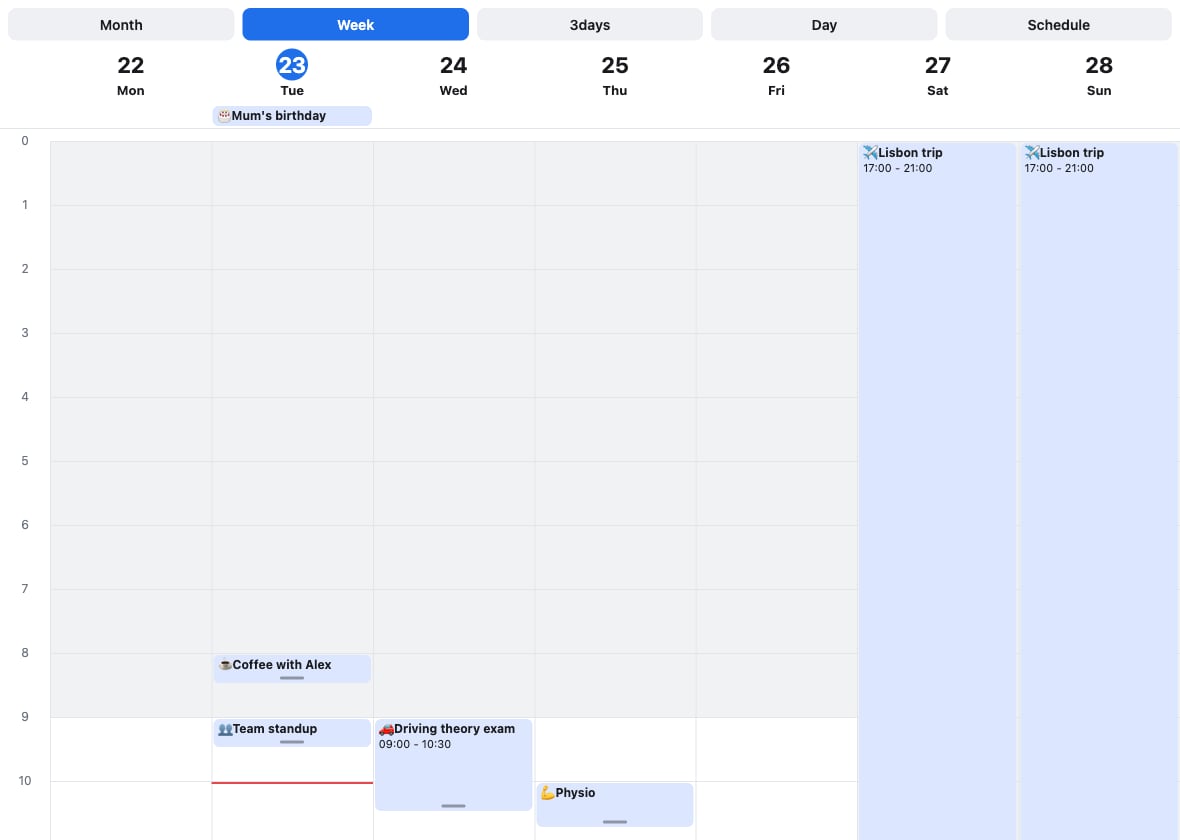 react-native-super-calendar week view
