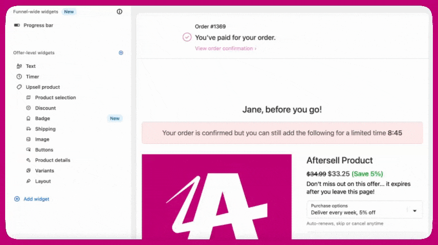 Setting up a Replacement Upsell in the offer editor