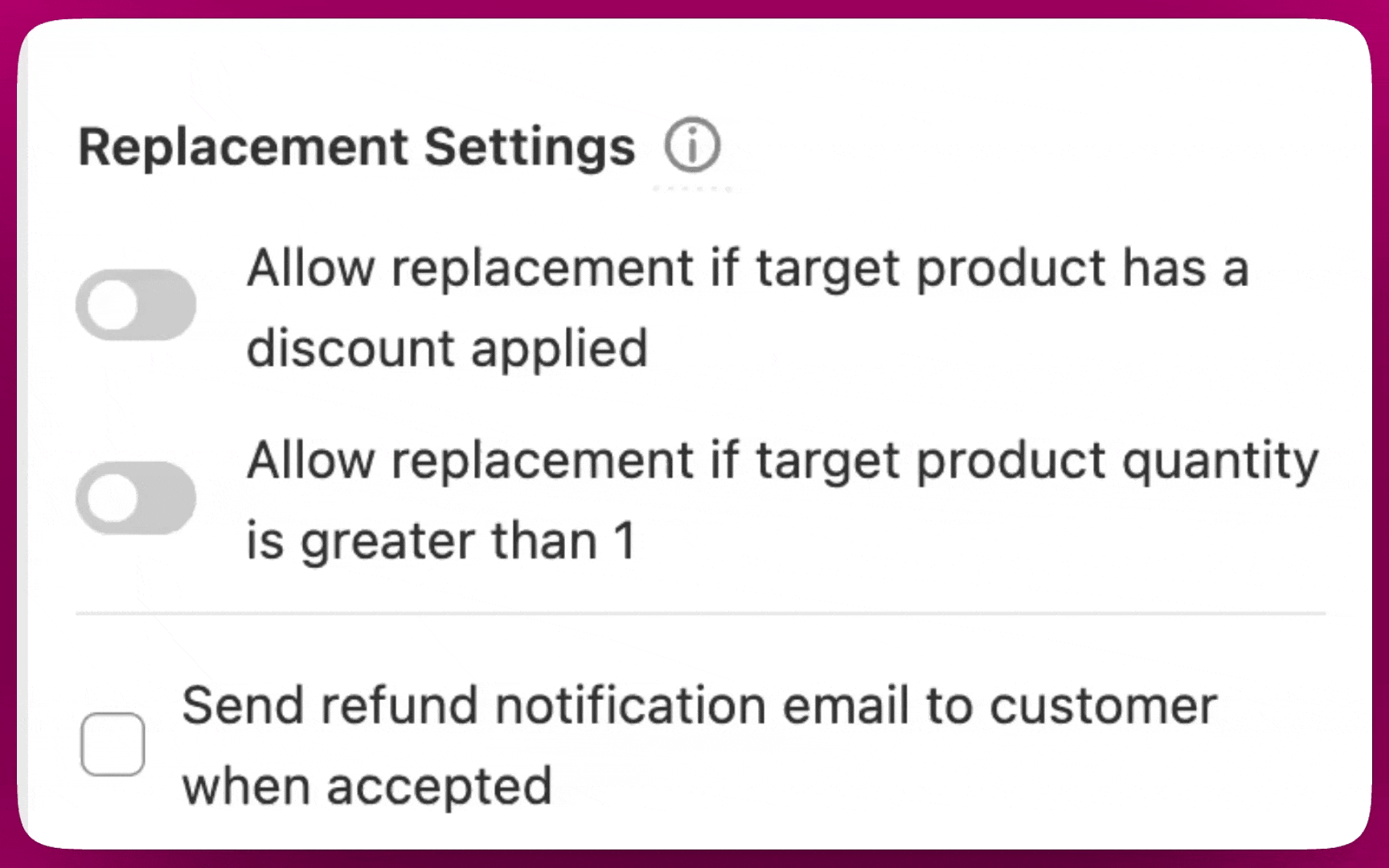 Replacement Upsell settings and toggles in the offer editor