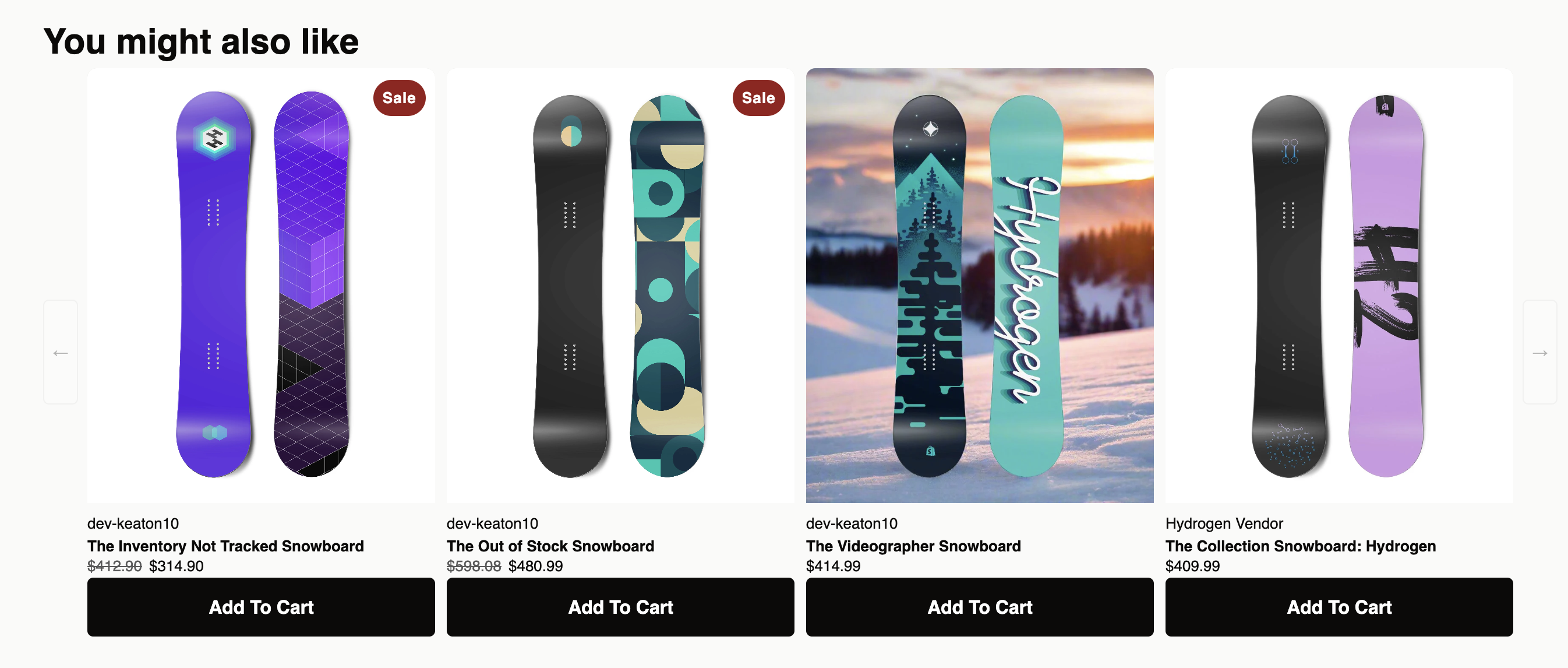 A Strategy-powered product carousel rendered on a Shopify product page