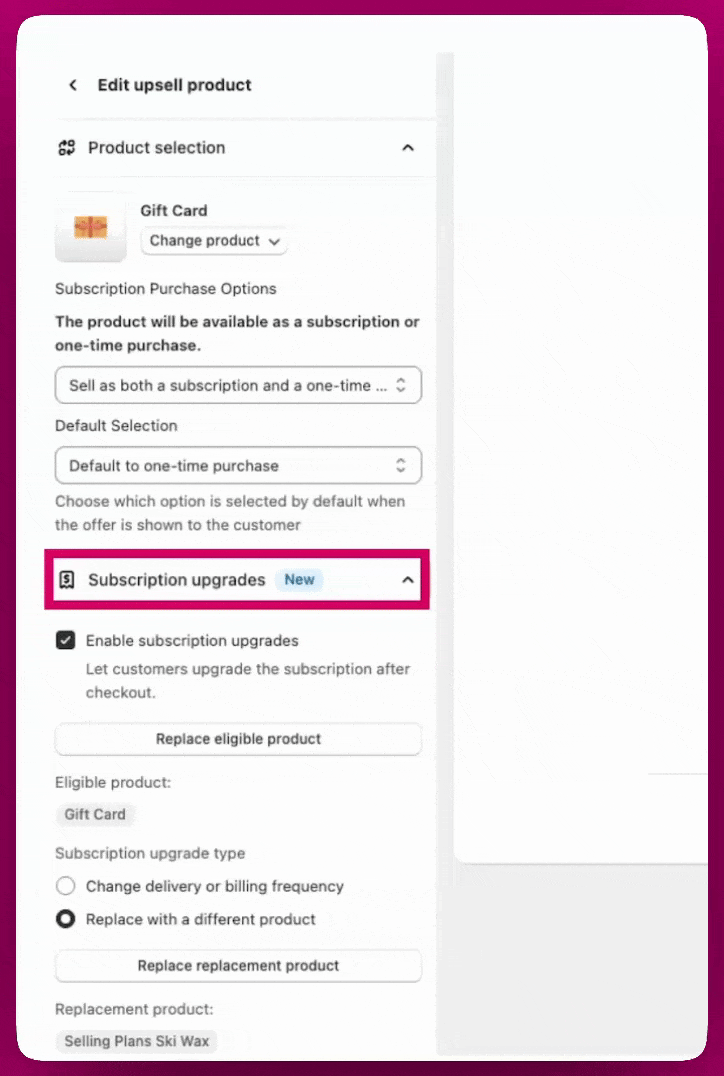 Subscription Upgrades