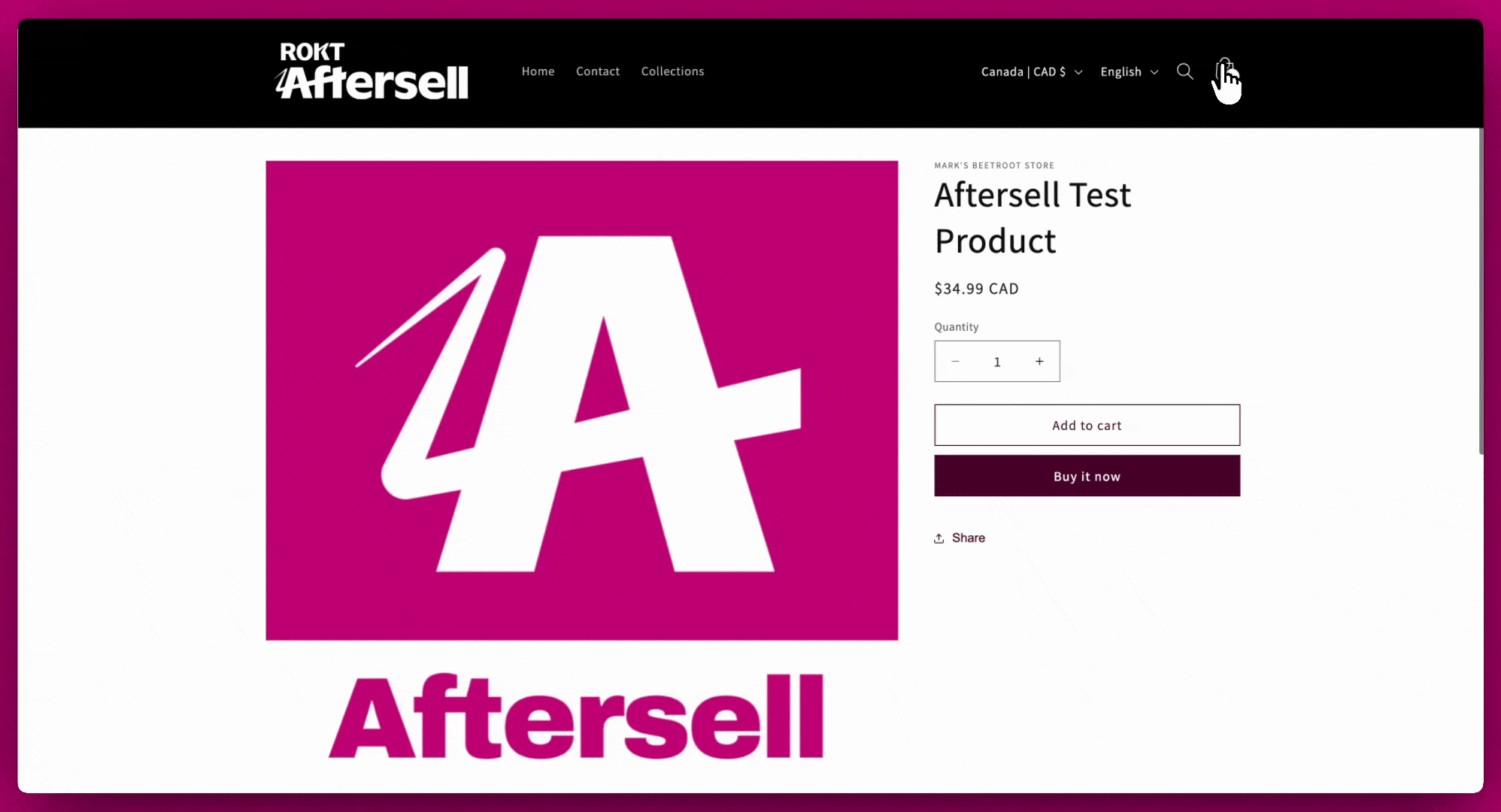 Pasting the Level 1 count script into Upcart Custom HTML using the cart-count-bubble selector