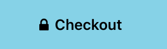 Black solid padlock icon beside Checkout text on a light blue button