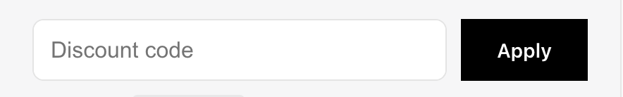 Discount code input field with an Apply button